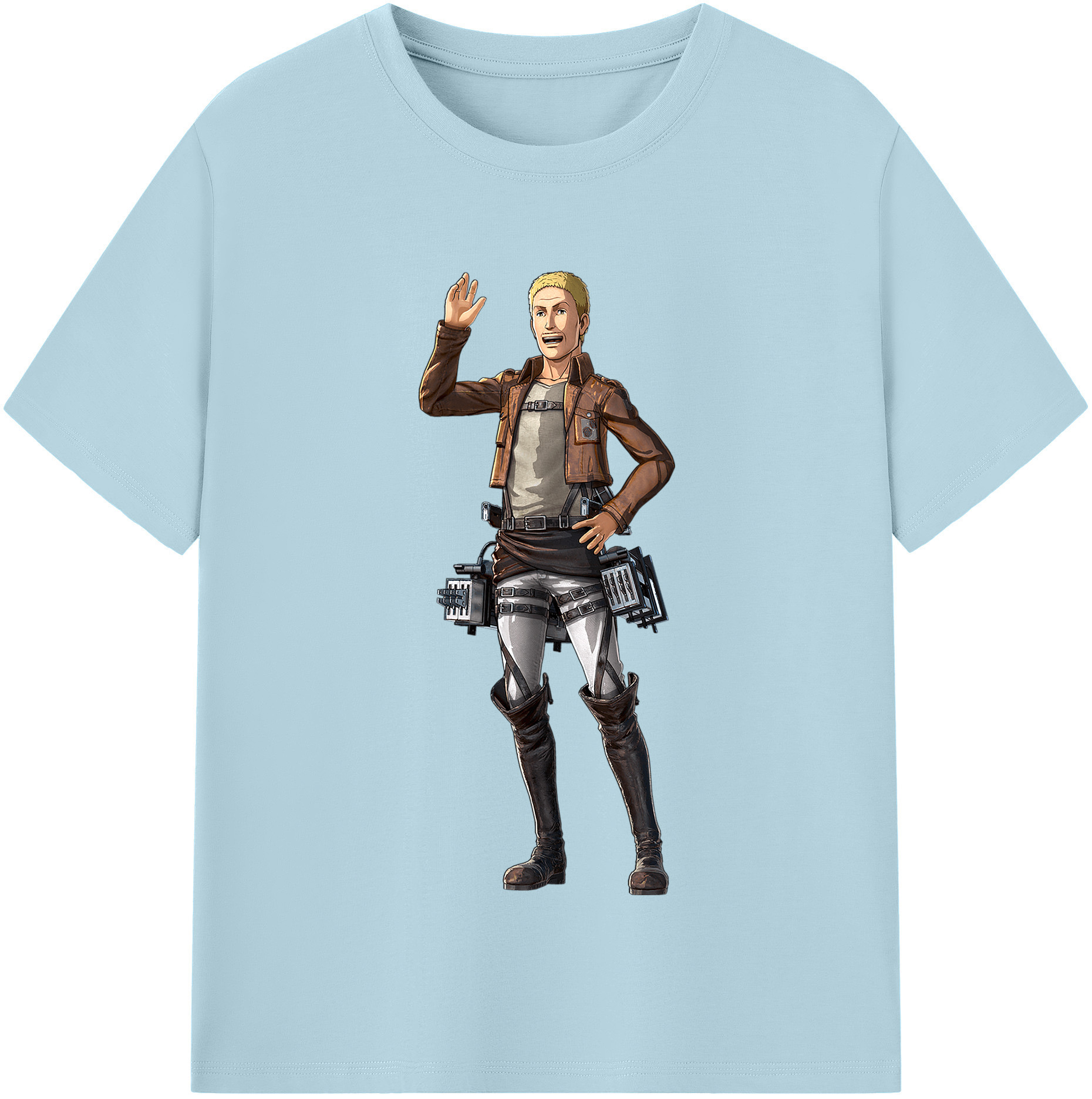 （画像用） 進撃の巨人 ハンネス Attack on Titan Hannes 綿100％半袖Tシャツ（フロントプリント）